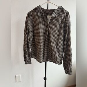 Black and White Plaid Blouse